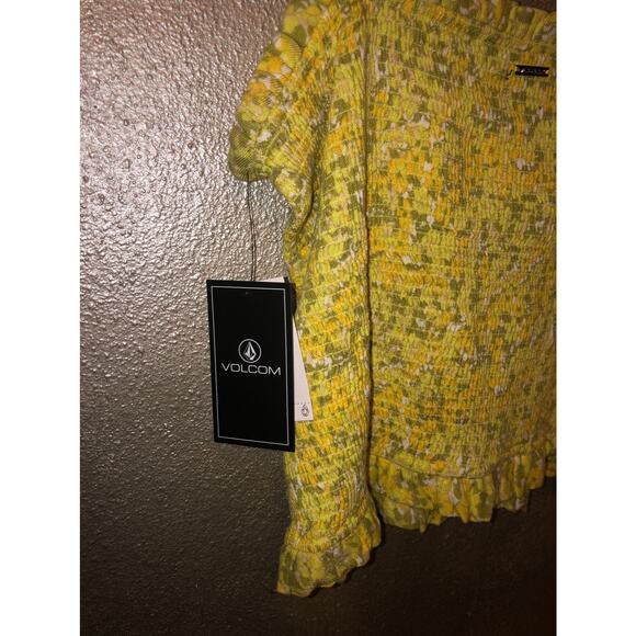 Volcom  Wanna Have Sun  Lime  CottageCore Hippie Girly Boho Summer Cami Top - Picture 3 of 6